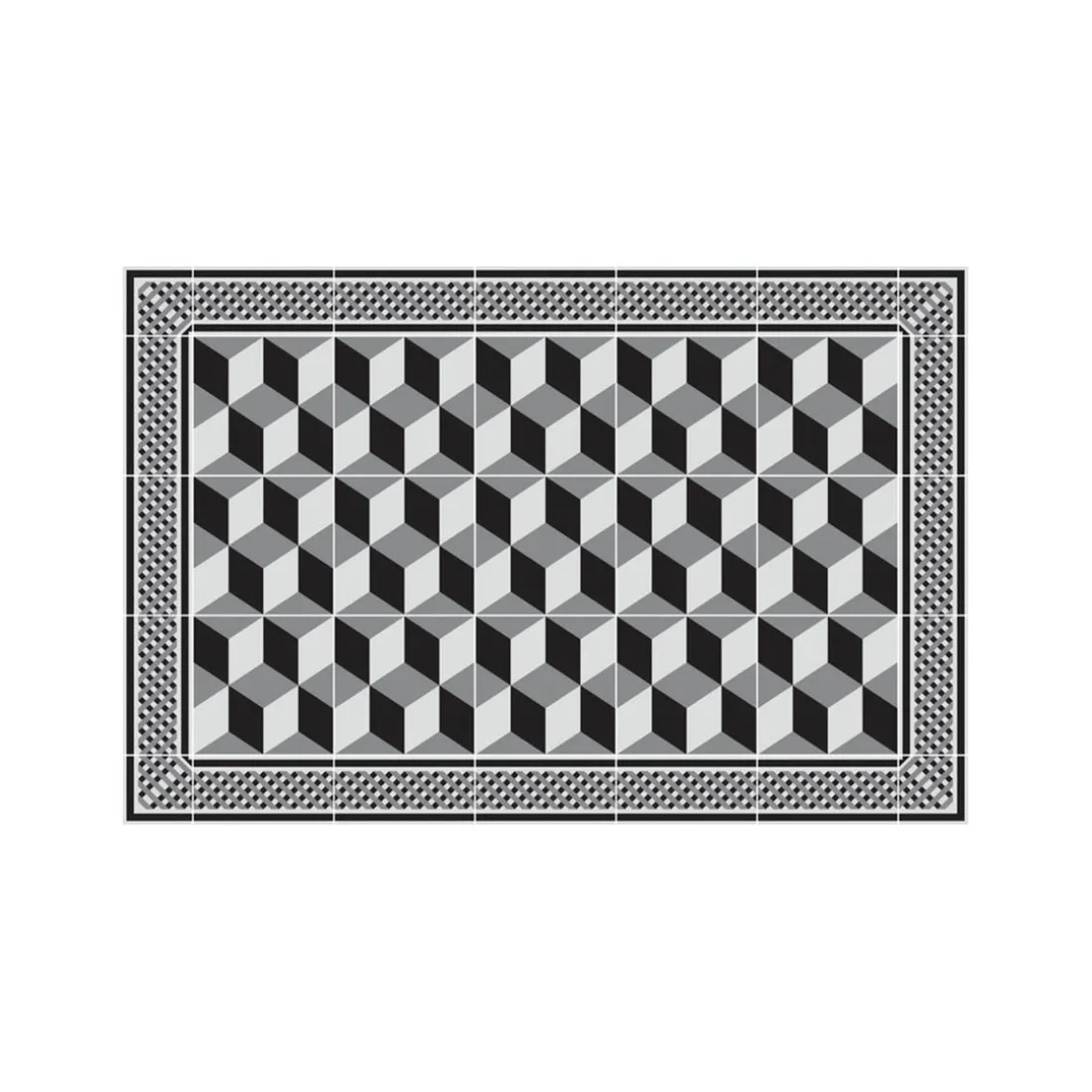 Tapis Vinyle Mosaïque marron Boîte 50x75