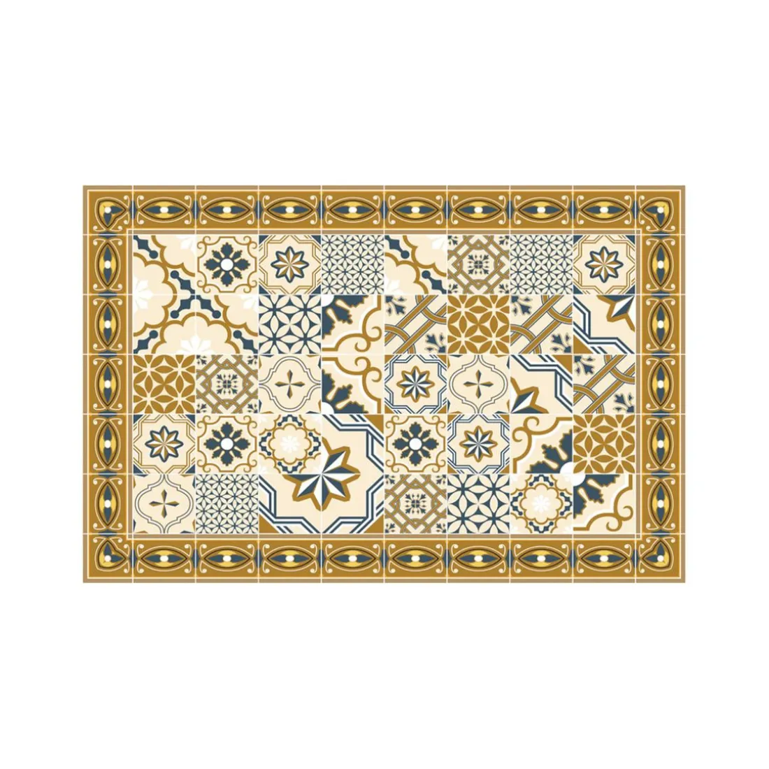 Tapis Vinyle Mosaïque marron Boîte 50x75