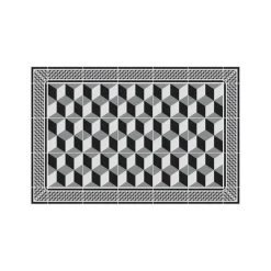 Tapis Vinyle Mosaïque noir Boîte 50x75