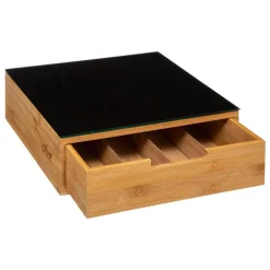 Tiroir Porte Caps Noir Bambou