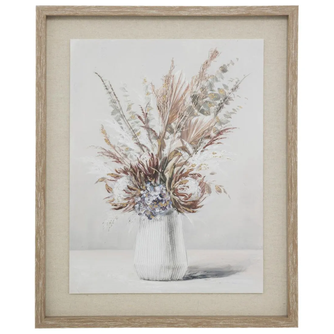 Toile Imprimé Vase avec Cadre Tiana 40X50 Beige