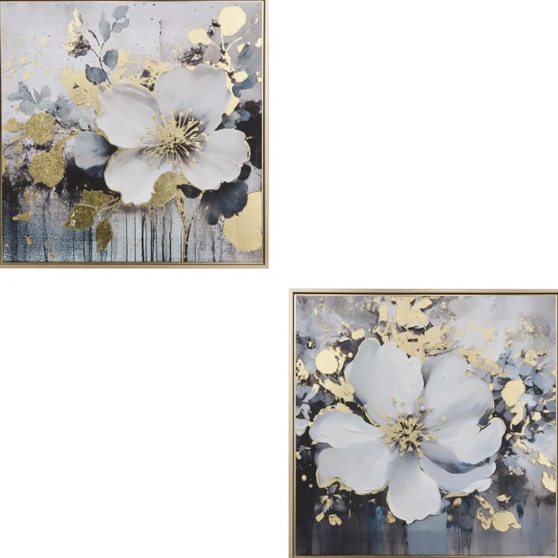 Toile imprimée bleu encadrée Jiho