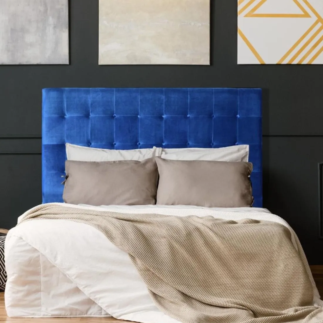 Tête de lit Luxor Velours Bleu