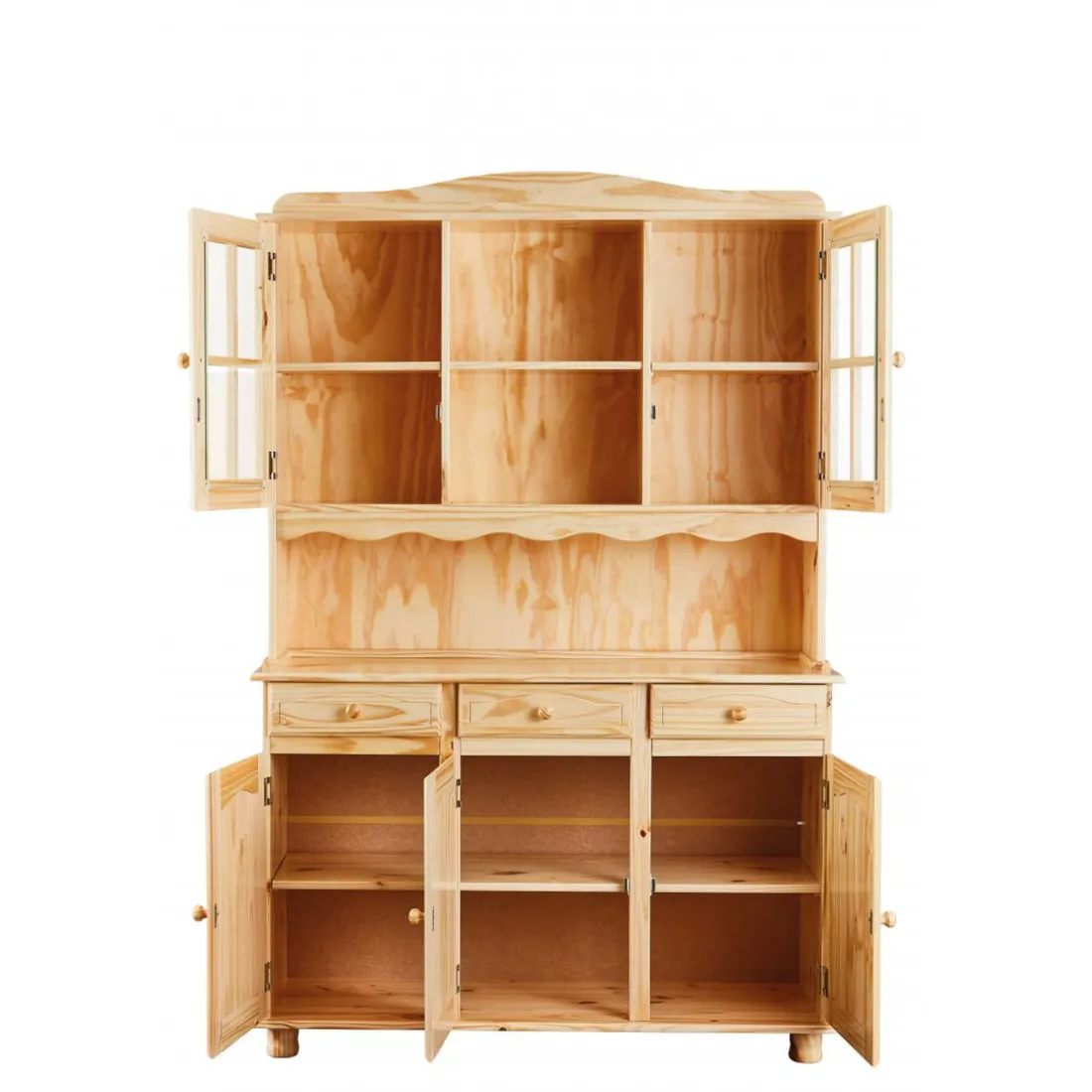 Vaisselier 3 portes en Bois massif STULIO