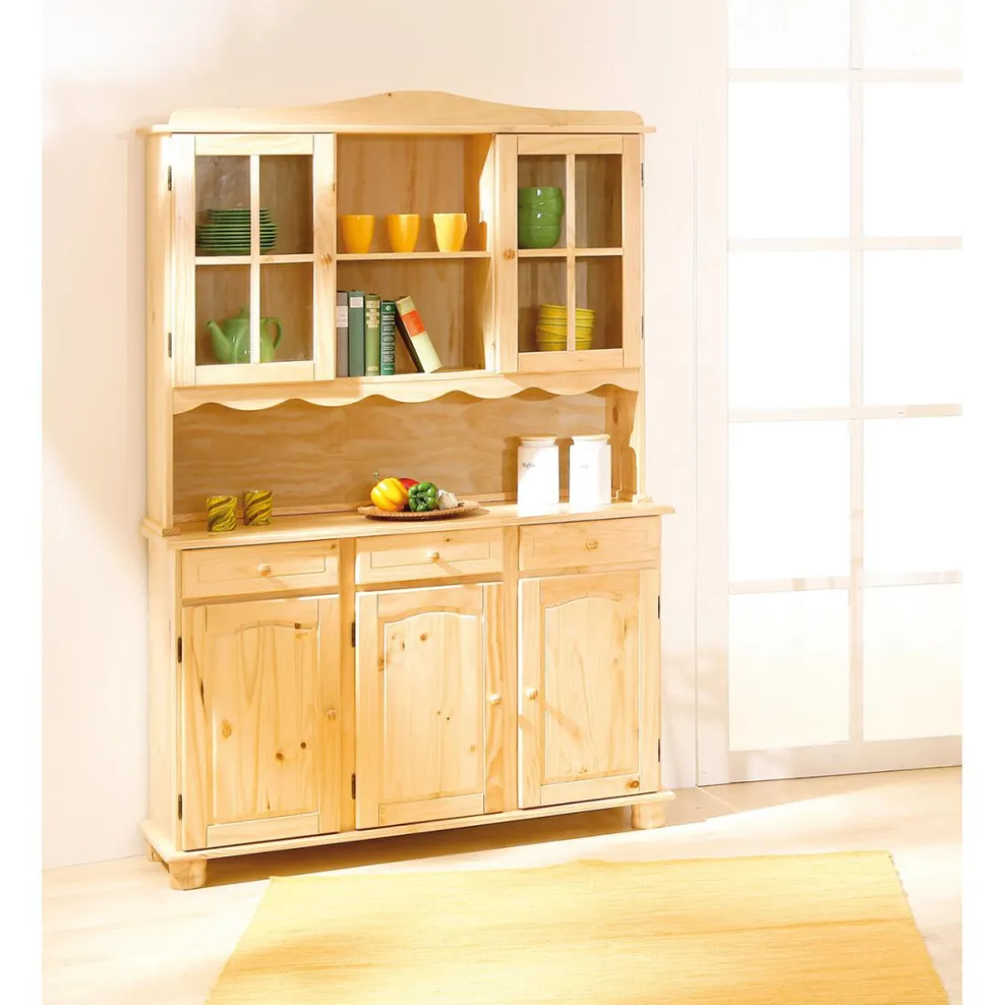 Vaisselier 3 portes en Bois massif STULIO