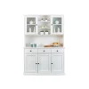 Vaisselier 5 portes en Bois Massif Blanc
