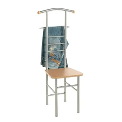 Valet de chambre avec assise en décor hêtre