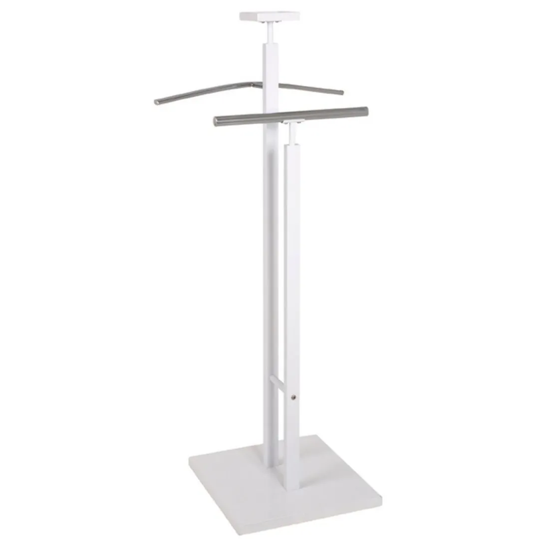 Valet de chambre laqué blanc cintre métal chromé
