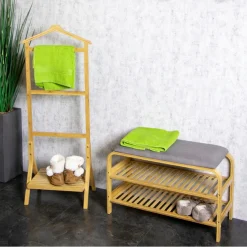 valet en bambou nature laqué