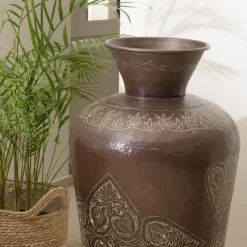 Vase alu couleur cuivre foncé patine antique HONORE D40 cm