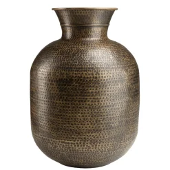 Vase alu couleur laiton noir antique effet martelé HONORE