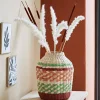 Vase décoratif en jacynthe d'eau tressée VARINO Multicolore