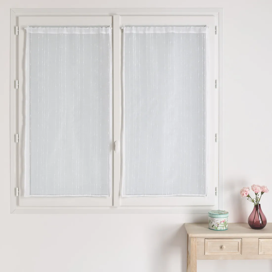 Vd paire en etamine fils flammes ASTORIA - blanc